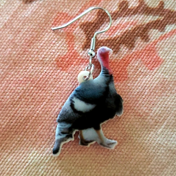 Wild Turkey Earrings. Nature. Bird Country Feather - Picture 4 of 7